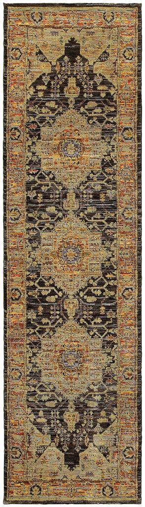 Oriental Weavers Andorra 7138B Gold Grey Runner Area Rug