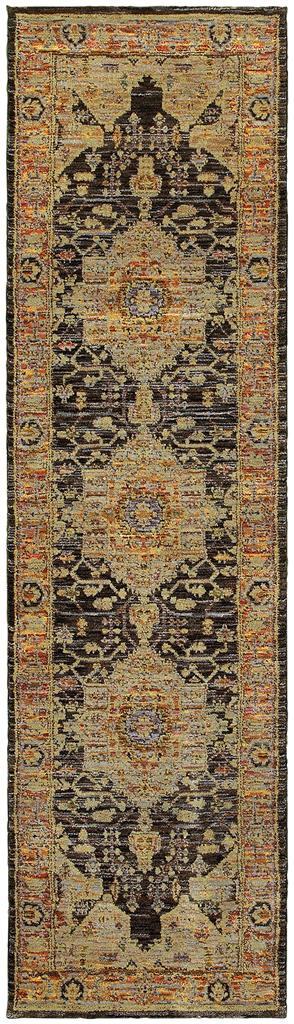 Oriental Weavers Andorra 7138B Gold Grey Runner Area Rug