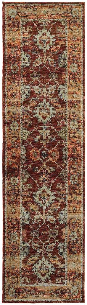 Oriental Weavers Andorra 7154A Red Gold Runner Area Rug