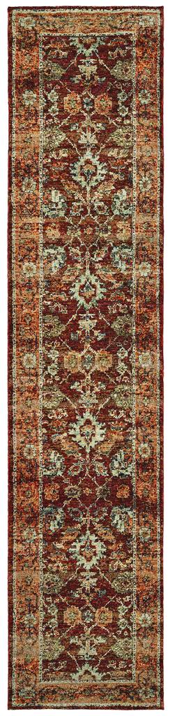 Oriental Weavers Andorra 7154A Red Gold Runner Area Rug 2