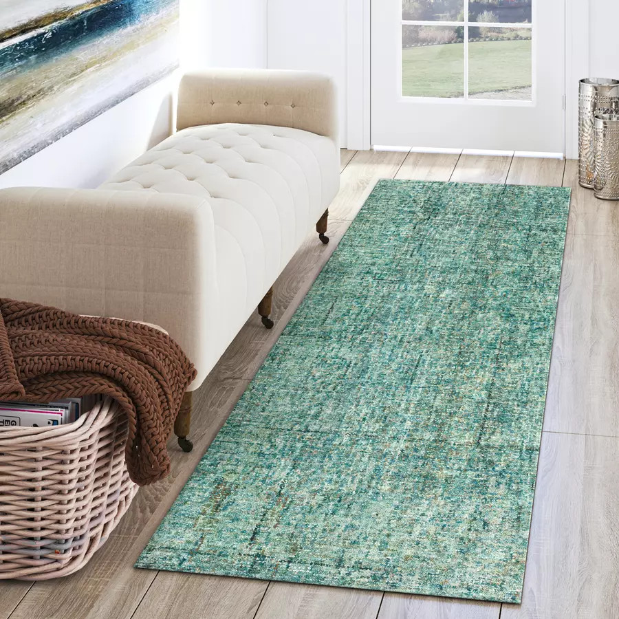 Dalyn Calisa CS5 Turquoise Runner Area Rug Room Scene