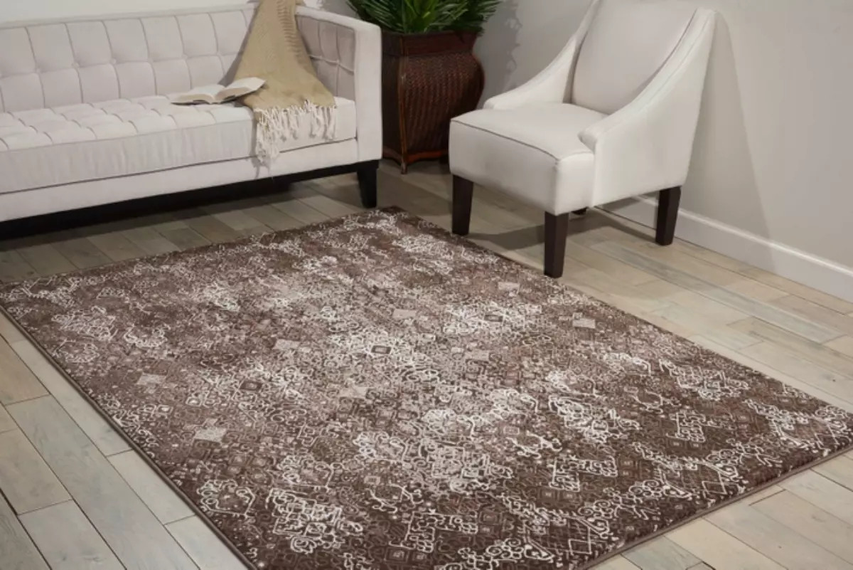 Nourison Karma KRM04 Mocha Area Rug Room Scene