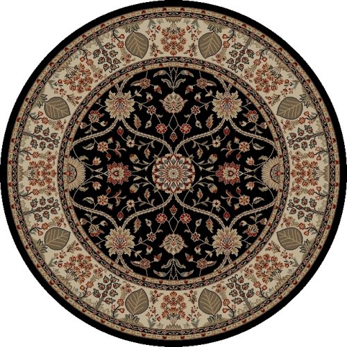 Jewel 4903 Voysey Black Round Area Rug by Concord Global Trading