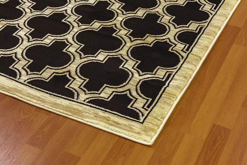 Dynamic Rugs Yazd 2816-90 Black Area Rug Corner