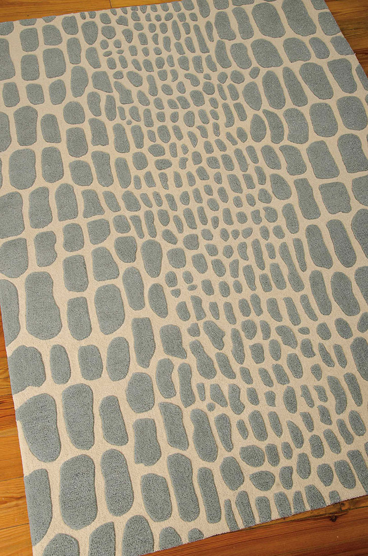 Michael Amini Zambiana MA403 Aqua Area Rug on Floor