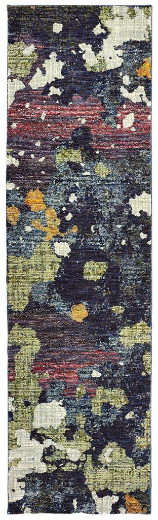 Oriental Weavers Evolution 8029A Navy/ Green Runner Area Rug