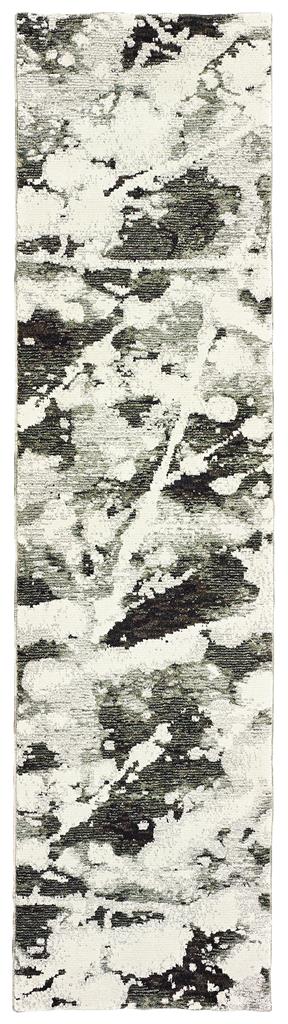 Oriental Weavers Evolution 8035B Charcoal/ White Runner Area Rug