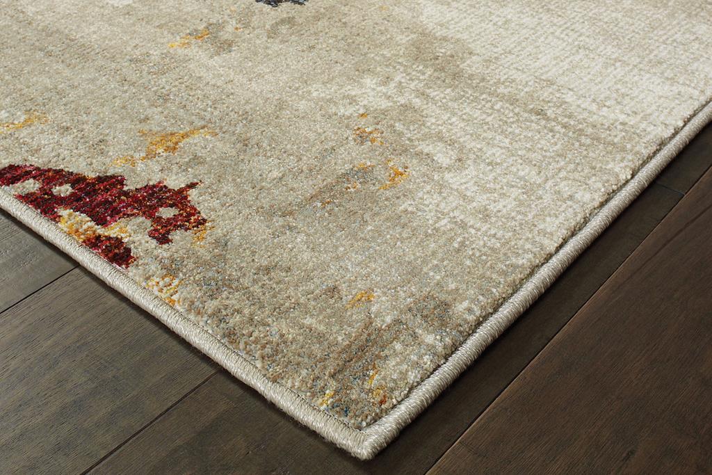 Oriental Weavers Evolution 8043K Beige/ Blue Area Rug Corner