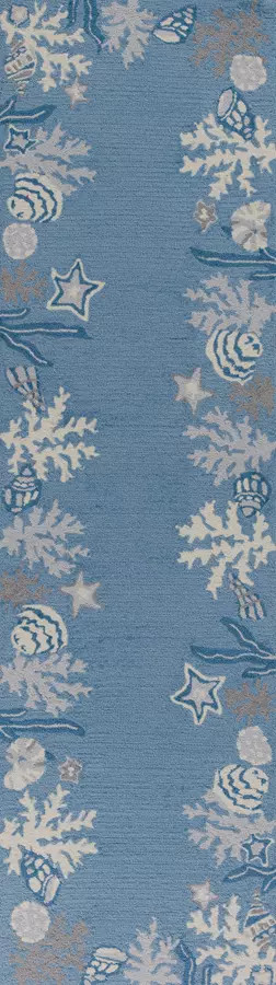 Kas Sonesta 2024 Sea Blue Coastal Runner Area Rug