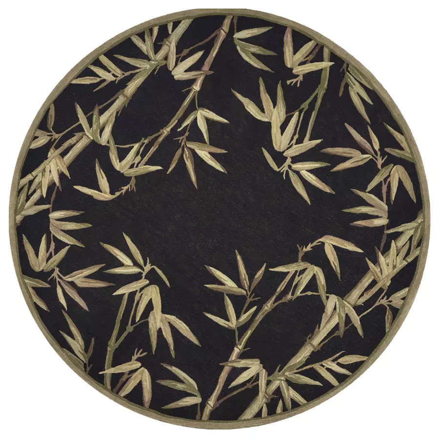 Kas Sparta 3147 Black Bamboo Border Round Area Rug