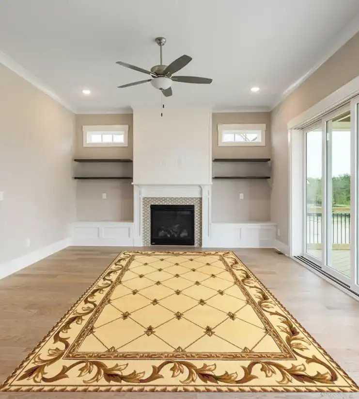 Kas Rugs Corinthian 5318 Ivory Fleur-de-Lis Area Rug - Carpet