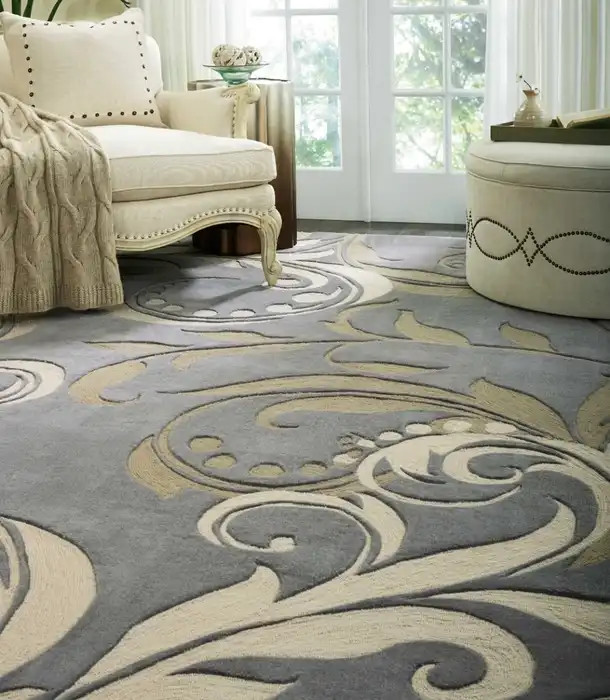 Nourison Contour CON09 Silver Area Rug Room Scene