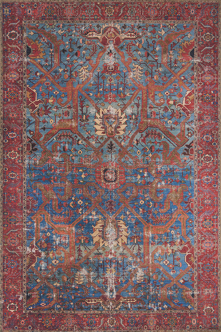 Loloi II Loren LQ-10 Blue Red Area Rug