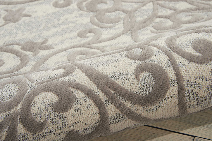 Nourison Damask DAS01 Iv/Grey Area Rug Texture