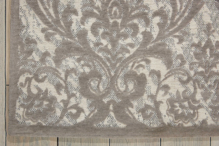 Nourison Damask DAS02 Iv/Grey Area Rug Corner