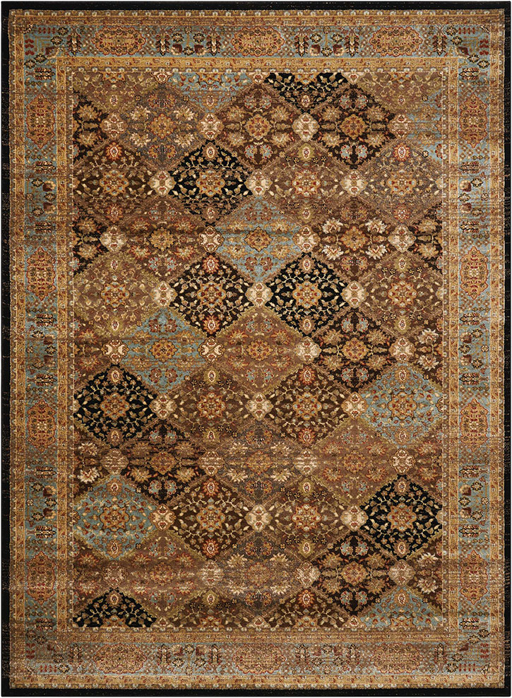 Nourison Delano DEL03 Black/Blue Area Rug