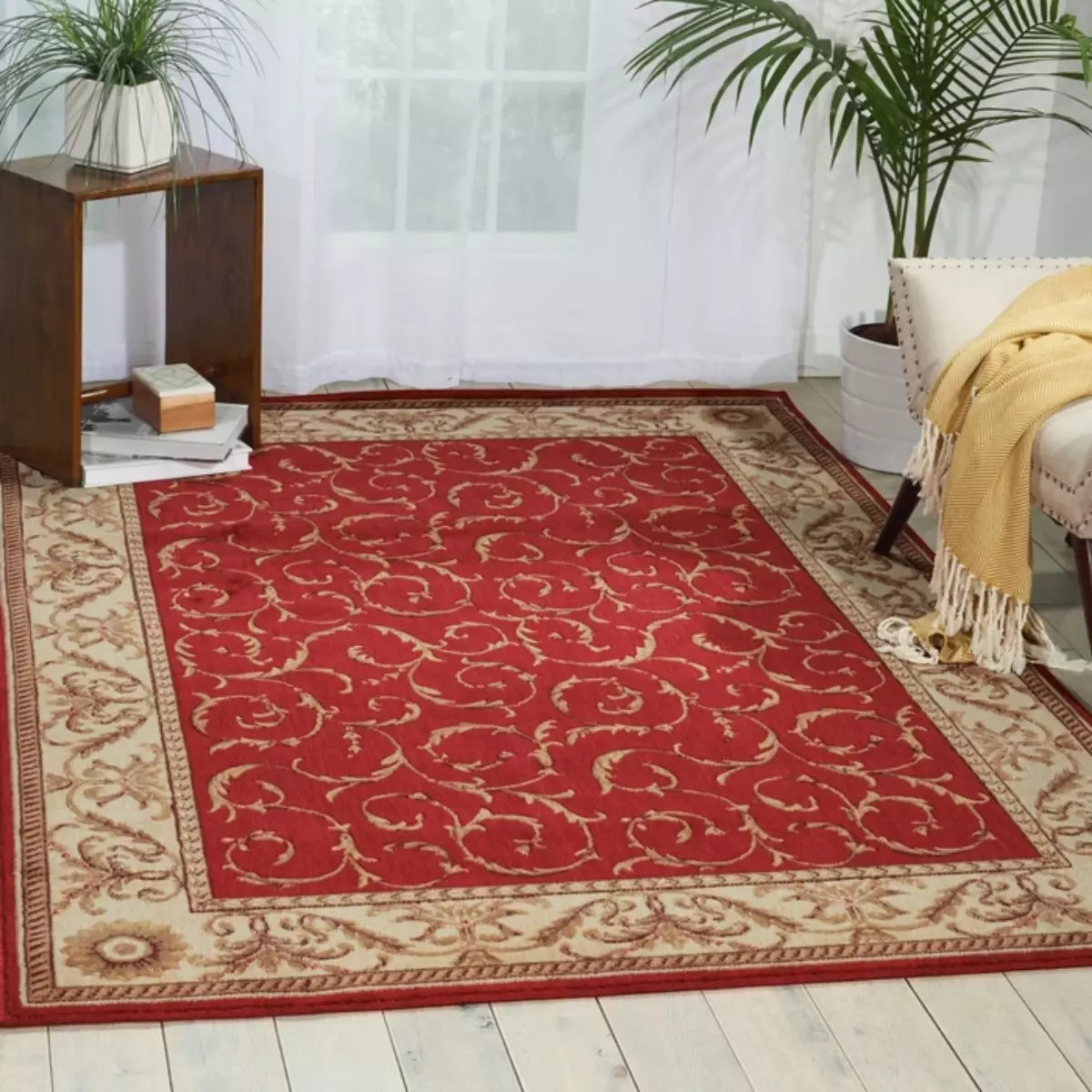 Nourison Somerset Classic ST02 Red Area Rug Room Scene