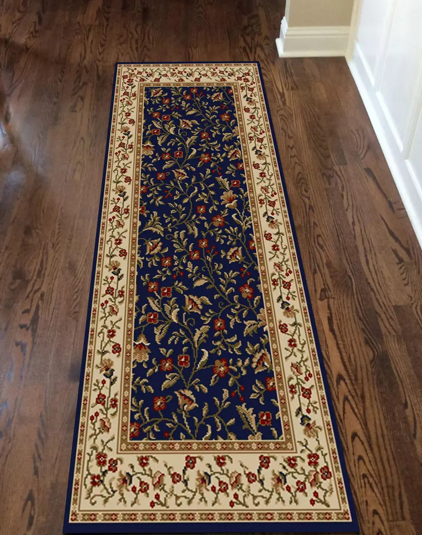 Radici Como 1593 Navy Runner Area Rug Room Scene