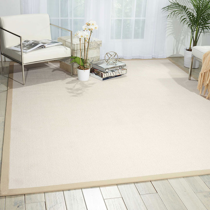 Nourison Sisalsoft SSF02 White Area Rug Room Scene