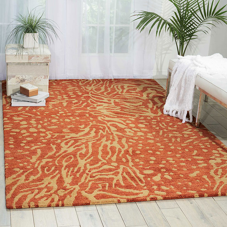 Nourison Tahoe Modern MTA02 Rust/Beige Area Rug Room Scene