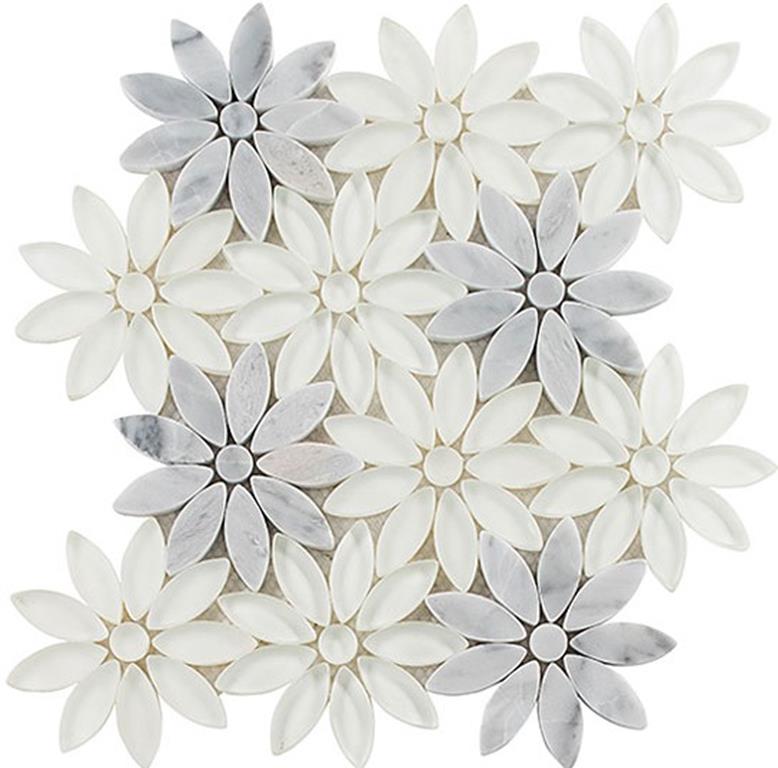 BQT675 Bouquette Daisy Field Mosaic Tile - Carpet & Tile Mart