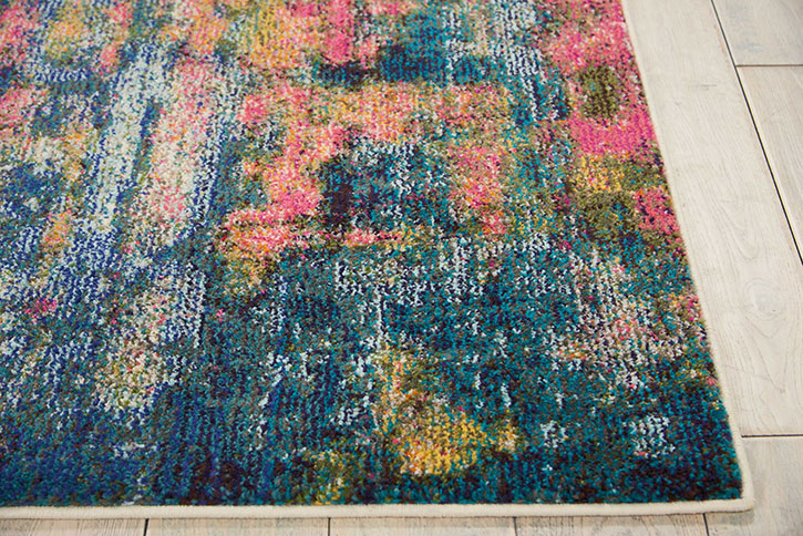 Nourison Celestial CES09 Blue/Yellow Area Rug Detail