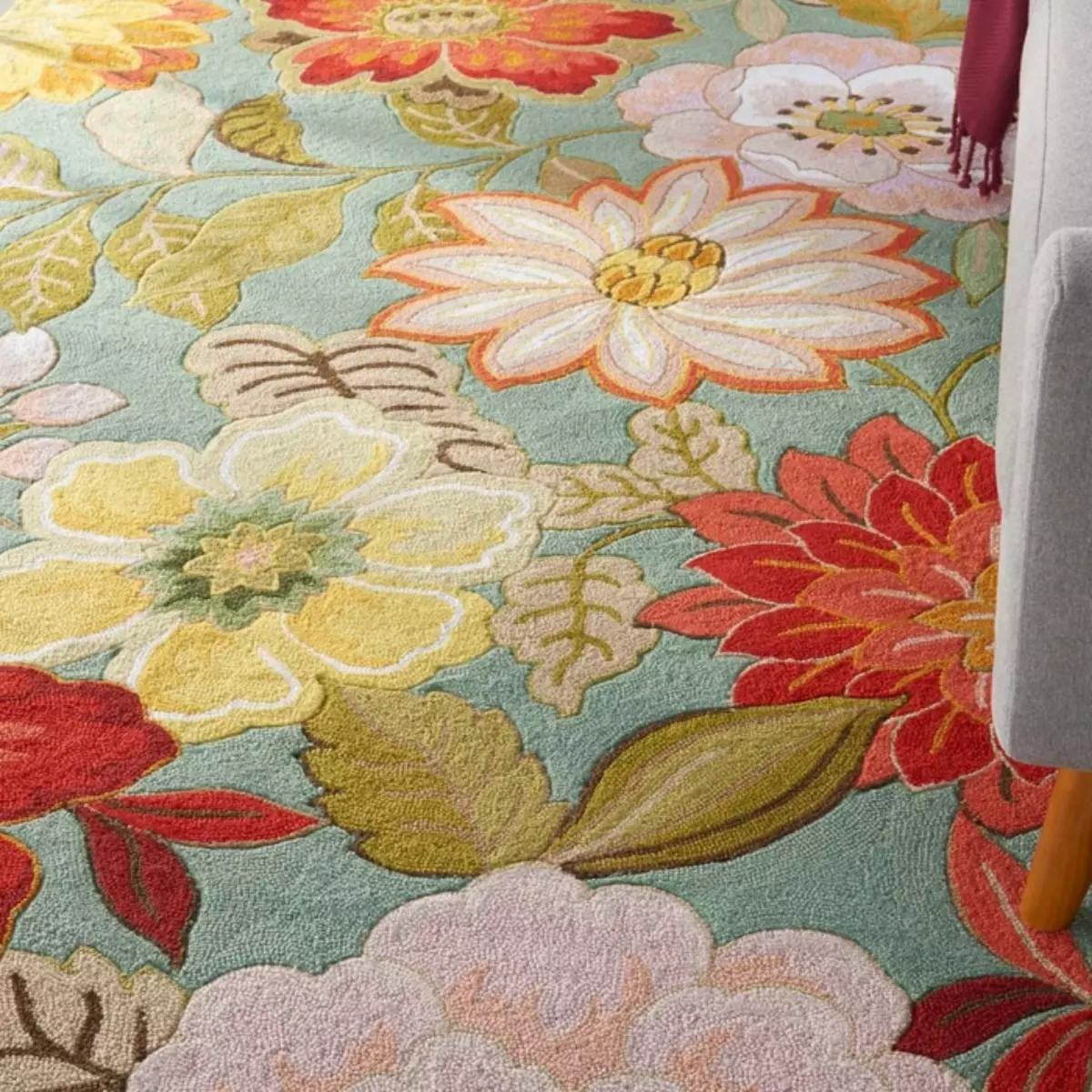 Nourison Fantasy FA18 Aqua Area Rug Detail