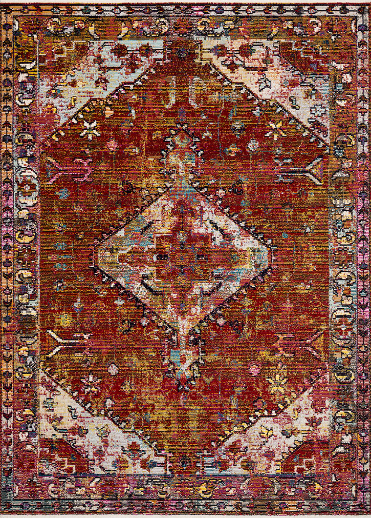 Silvia SIL-06 Red/Multi Area Rug - Loloi x Justina Blakeney