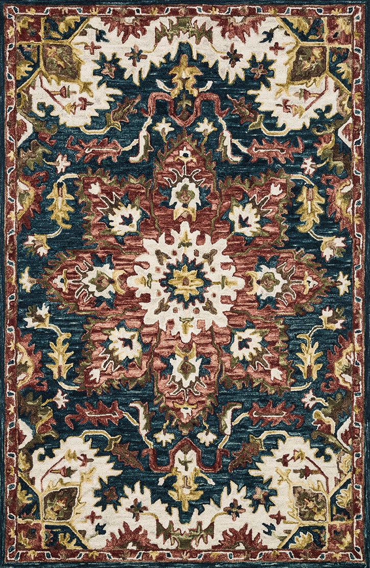 Loloi Victoria VK-13 Teal/Raspberry Area Rug - Carpet & Tile Mart