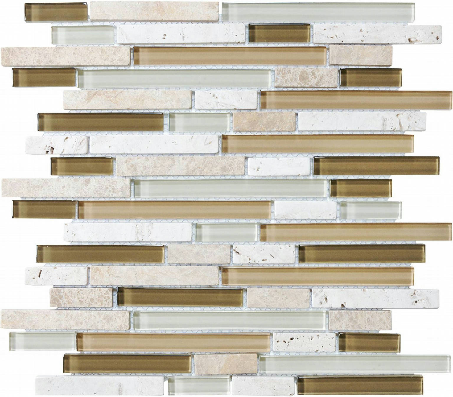 Bliss Bamboo 12" X 12" Glass Linear Decorative Tile