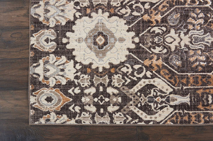 Kathy Ireland for Nourison KI34 Silver Screen KI341 Mocha/Slate Area Rug Corner