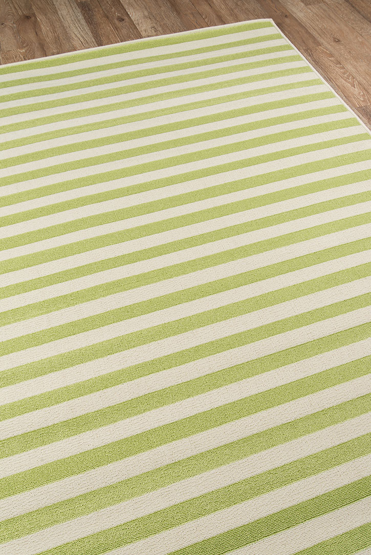 Momeni Baja BAJ-1 Stripe Green Area Rug Corner