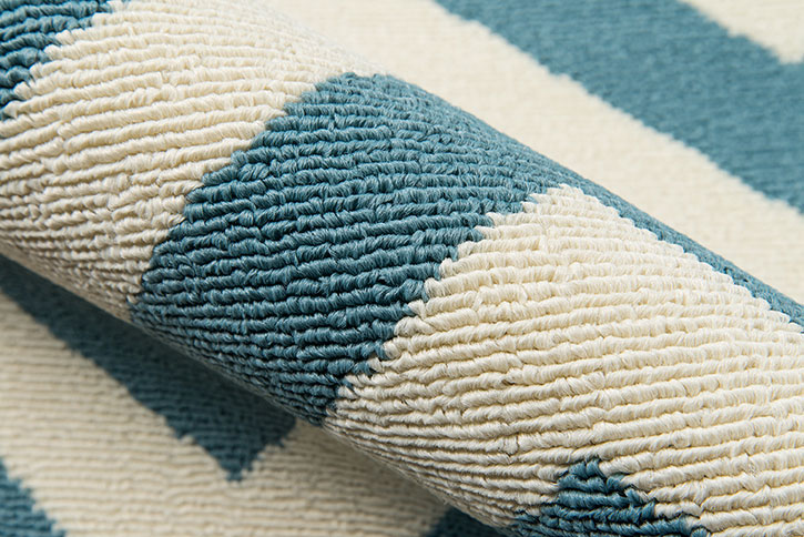 Momeni Baja BAJ-9 Chevron Blue Area Rug Texture