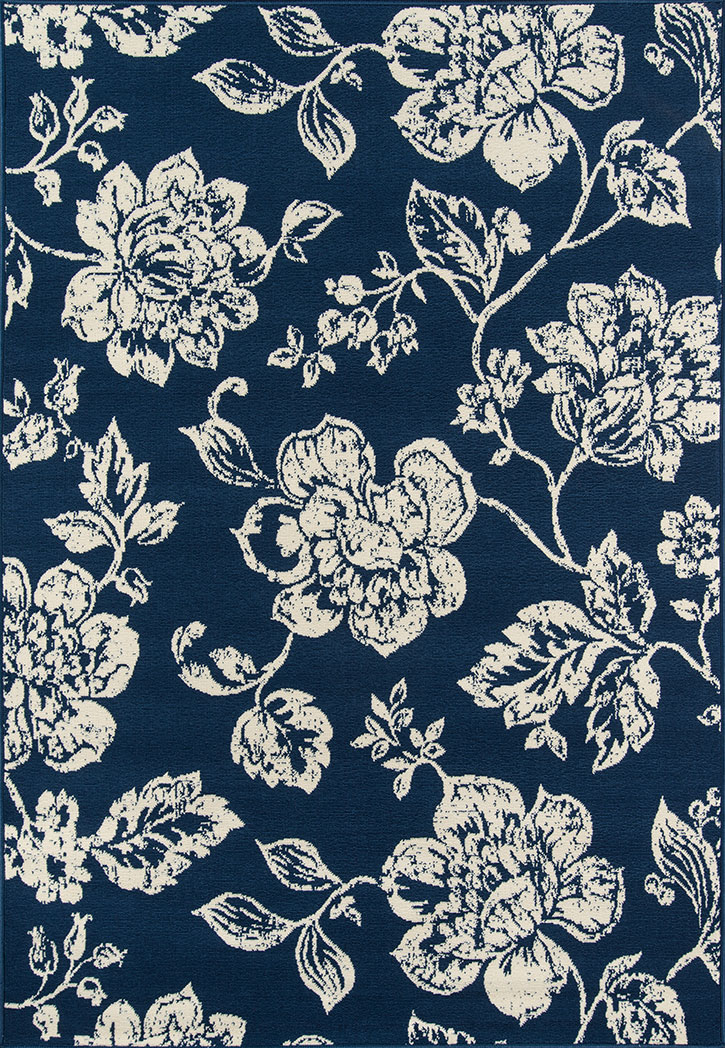 Momeni Baja BAJ-18 Floral Blooms Navy Area Rug