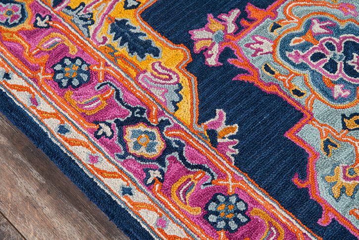 Momeni Ibiza IBI-1 Navy Area Rug Close Up