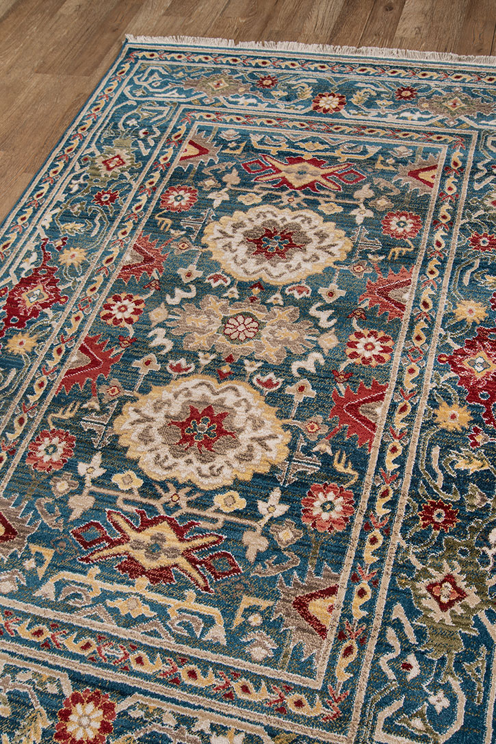 Momeni Lenox LE-03 Blue Area Rug Corner