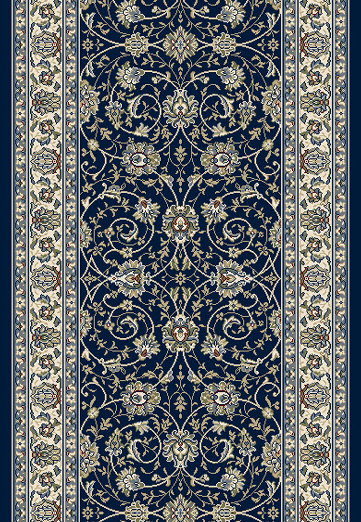 Dynamic Rugs Ancient Garden 57120-3464 Navy 2'2" Wide Hall and Stair Runner