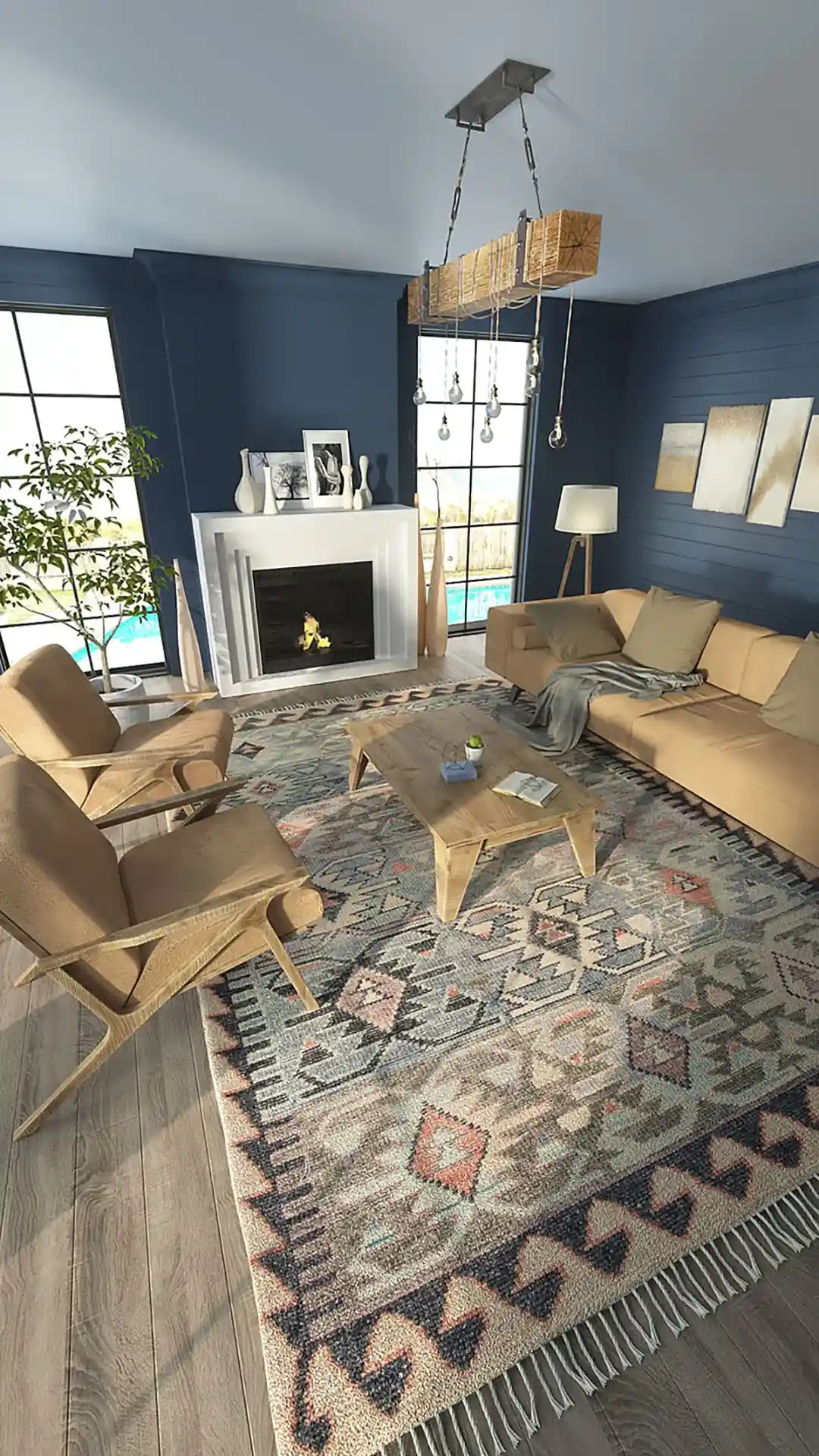 Momeni Nomad NOM-1 Blue Area Rug - Carpet & Tile Mart