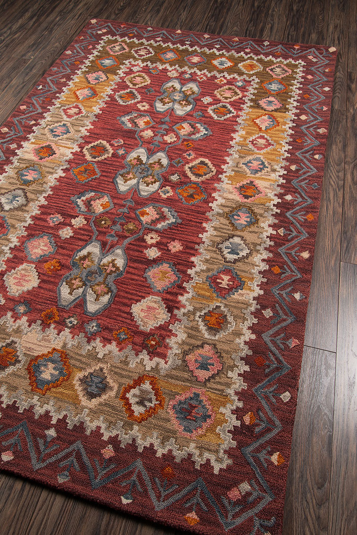 Momeni Tangier TAN-1 Red Area Rug Corner