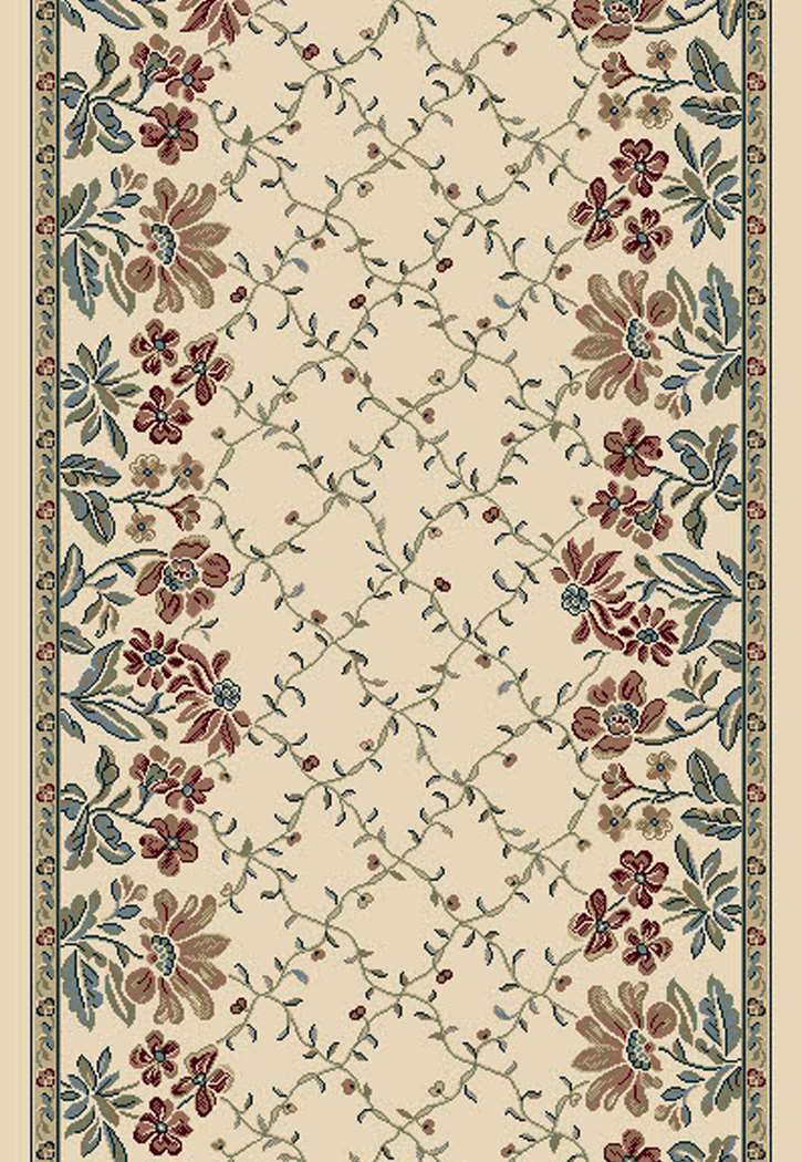 Dynamic Rugs Ancient Garden 57084-6464 Pearl 2'2" Wide Hall and Stair Runner