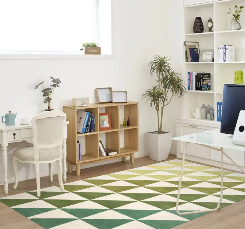 Novogratz by Momeni Delmar DEL-6 Agatha Side Triangle Lime Area Rug Room Scene