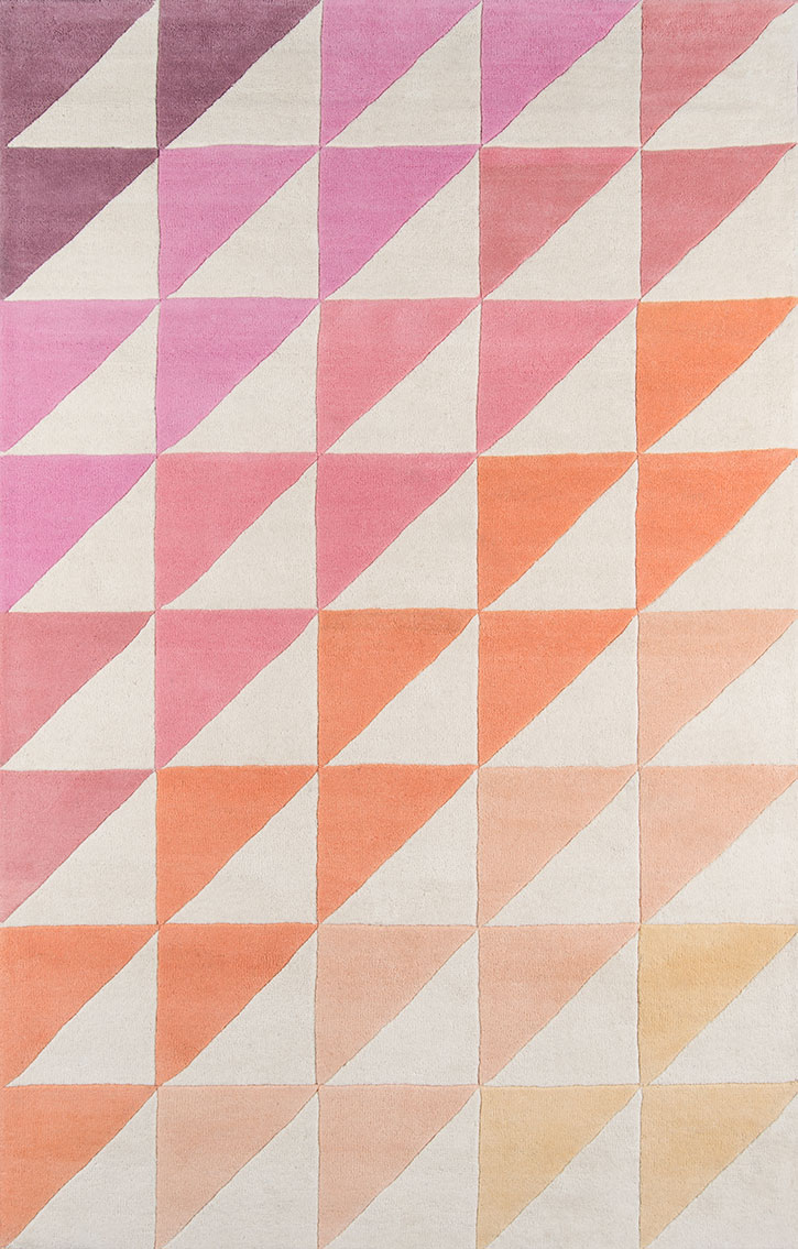 Novogratz by Momeni Delmar DEL-6 Agatha Side Triangle Pink Area Rug