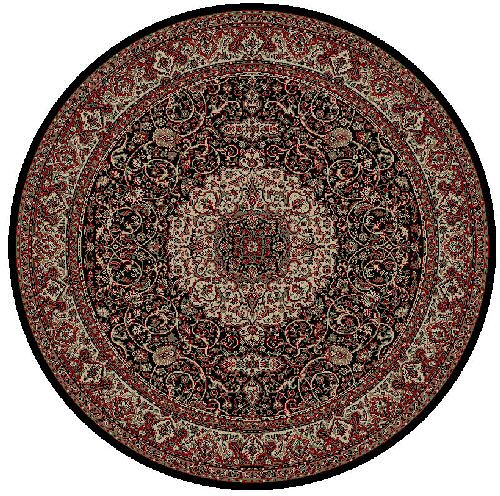 Concord Global Trading Persian Classics 2033 Isfahan Black Round Area Rug