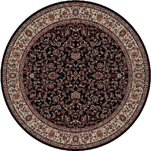 Concord Global Trading Persian Classics 2023 Kashan Black Round Area Rug