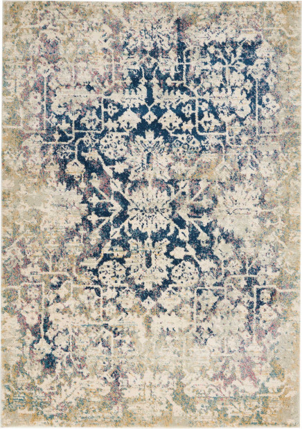 Nourison Fusion FSS12 Cream/Blue Area Rug