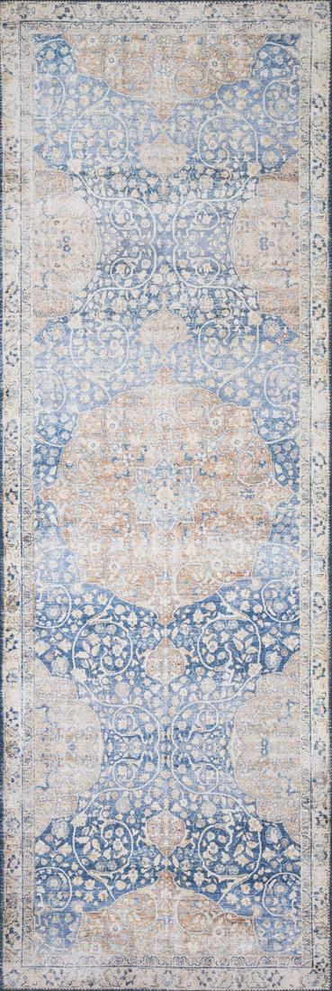 Loloi II Layla LAY-07 Blue/Tangerine Runner Area Rug