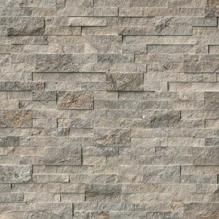 Rockmount Silver Travertine 6" X 24" Ledger Panel