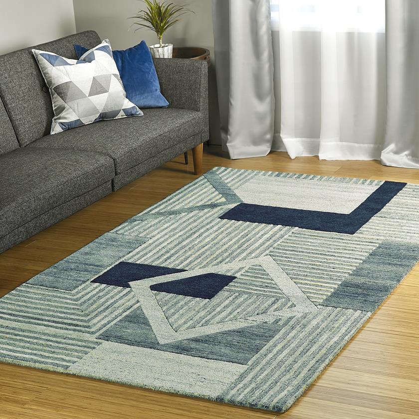 Kaleen Alzada ALZ04-17 Blue Area Rug Room Scene