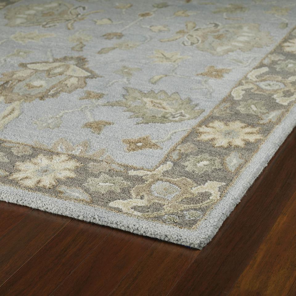 Kaleen Brooklyn 5303-77 Delaney Silver Area Rug Corner