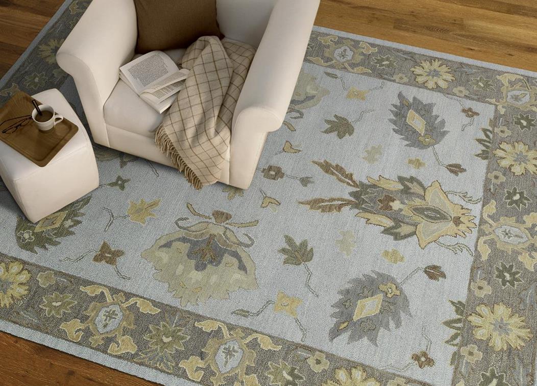 Kaleen Brooklyn 5303-77 Delaney Silver Area Rug Room Scene